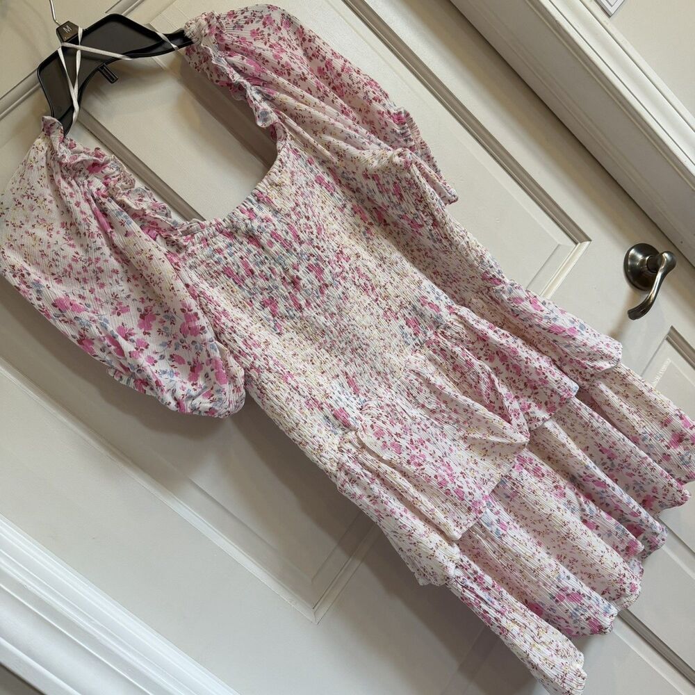 Jopana women flirty floral mini tiered spring minidress Love Shack Vibes XL